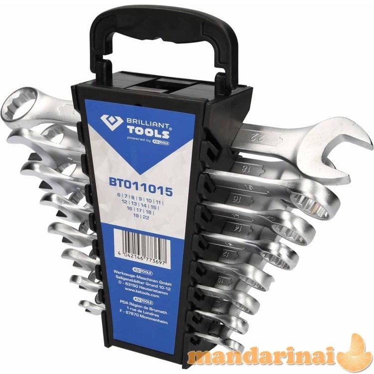 426111 brilliant tools combination wrench set 15 pcs