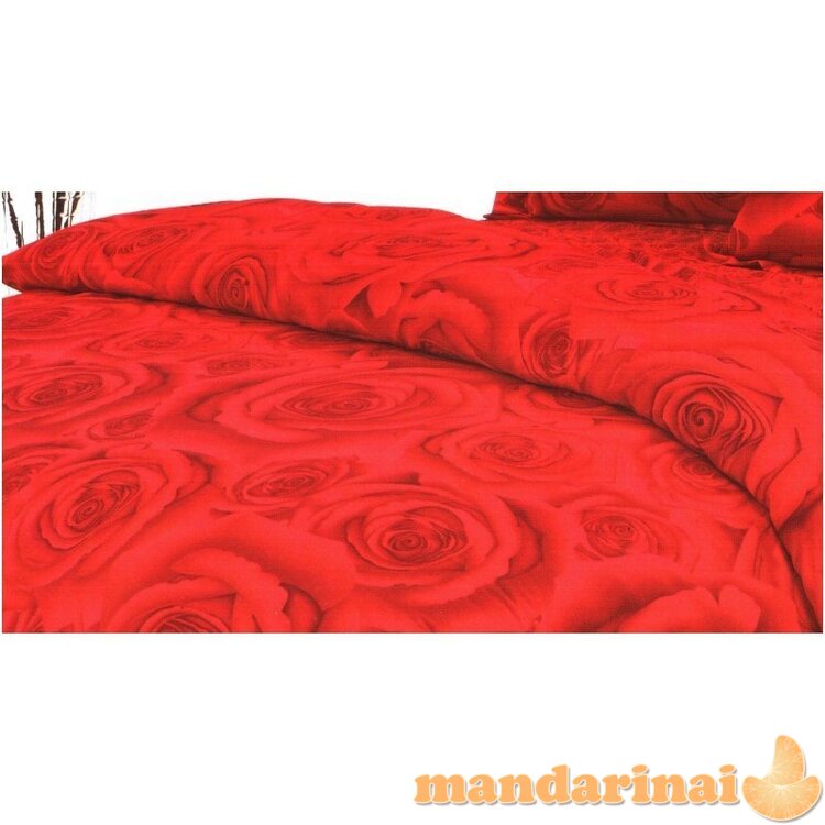 Keturių dalių patalynės komplektas "Raudonoji Rožė", 180x200 cm