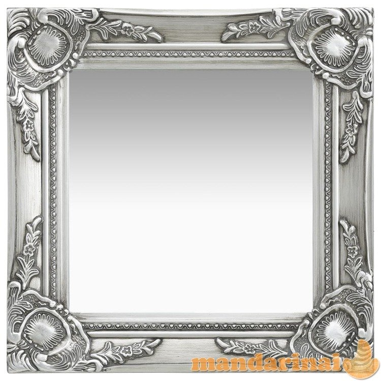 Sieninis veidrodis, sidabrinis, 40x40cm, barokinis stilius
