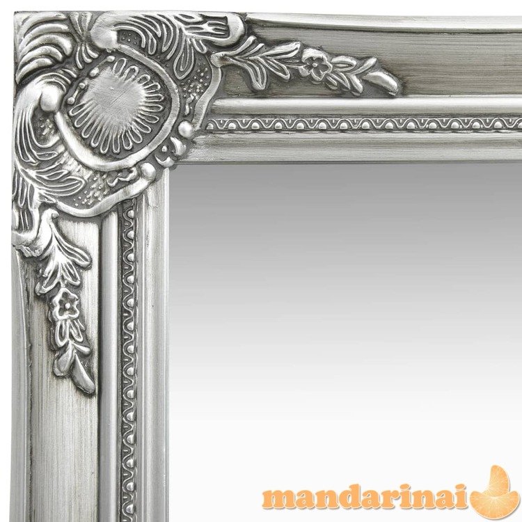 Sieninis veidrodis, sidabrinis, 40x40cm, barokinis stilius