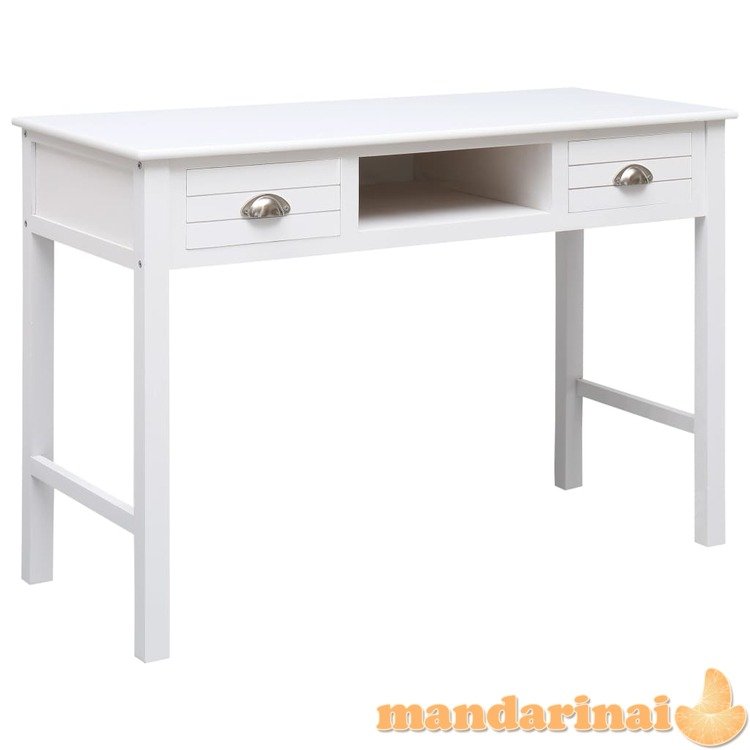 Rašomasis stalas, baltos spalvos, 110x45x76 cm, mediena