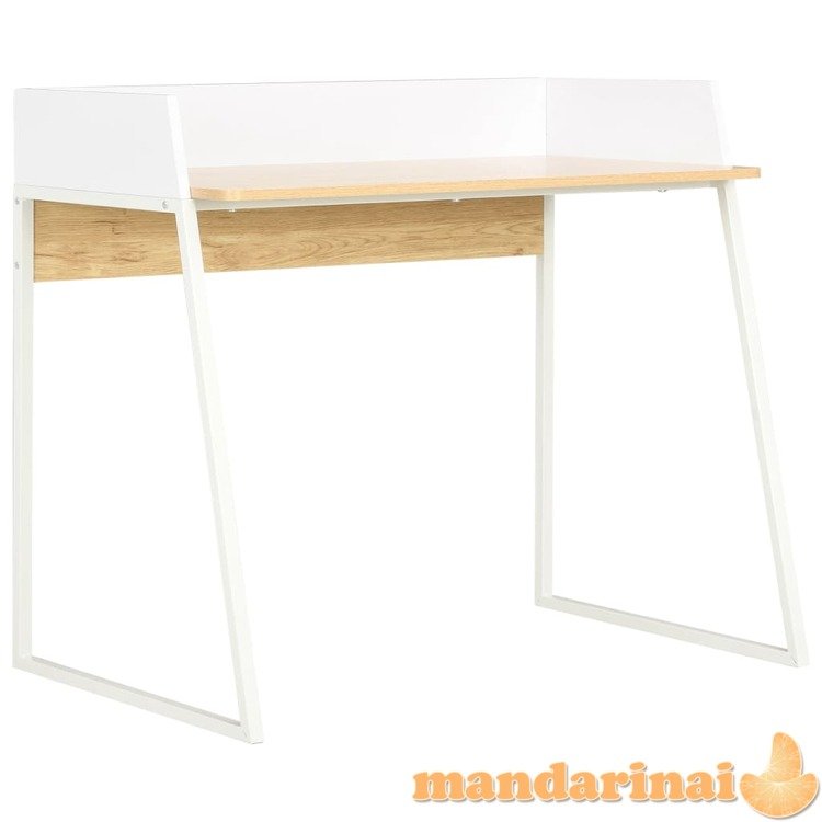 Rašomasis stalas, baltos ir ąžuolo spalvos, 90x60x88cm