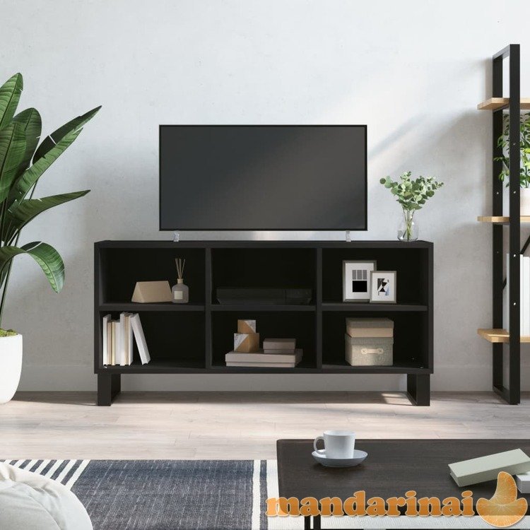 Televizoriaus spintelė, juoda, 103,5x30x50cm, apdirbta mediena