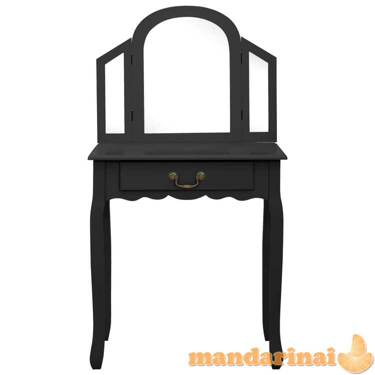 Kosmetinis staliukas, juodas, 65x36x128cm, paulovnija ir mdf