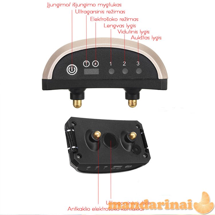 Pakraunamas 2 režimų anti-lojimo antkaklis