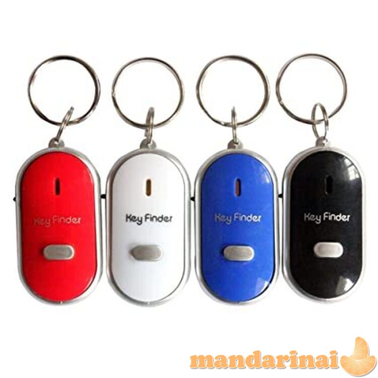 Į švilpimą atsiliepiantis raktų pakabukas - prožektorius