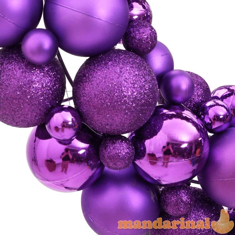 Kalėdinis vainikas, violetinės spalvos, 45cm, polistirenas