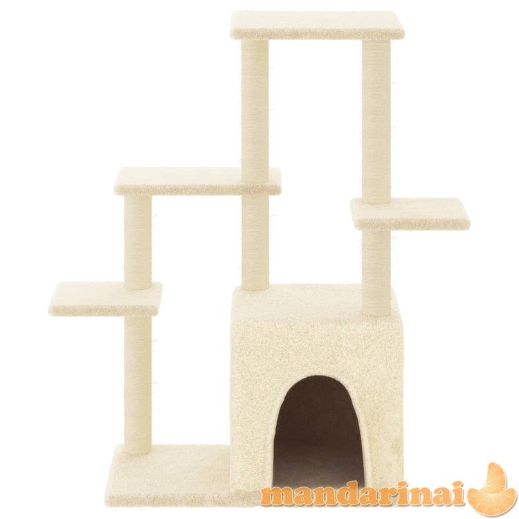 Draskyklė katėms su stovais iš sizalio, kreminė, 97,5cm