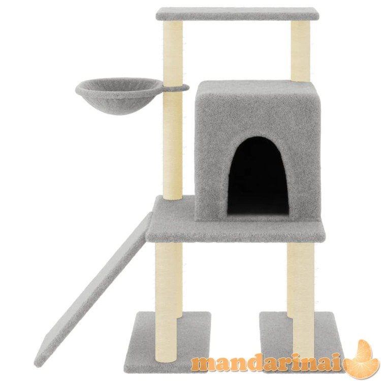 Draskyklė katėms su stovais iš sizalio, šviesiai pilka, 96,5cm