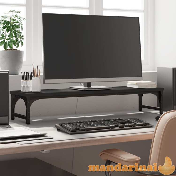 Monitoriaus stovas, juodas, 85x23x15,5cm, apdirbta mediena