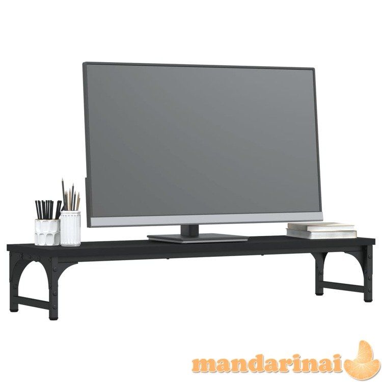 Monitoriaus stovas, juodas, 85x23x15,5cm, apdirbta mediena