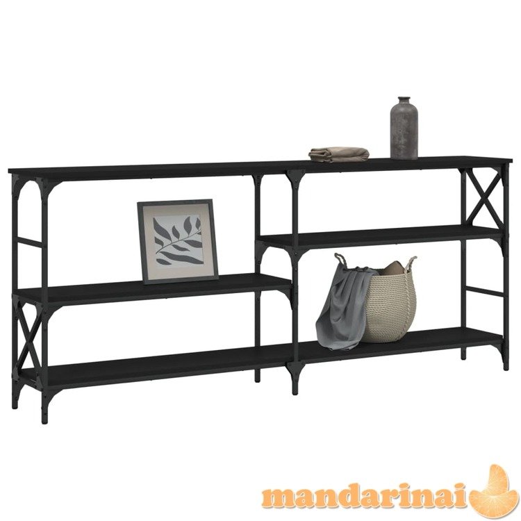 Konsolinis staliukas, juodas, 180x29x76,5cm, apdirbta mediena