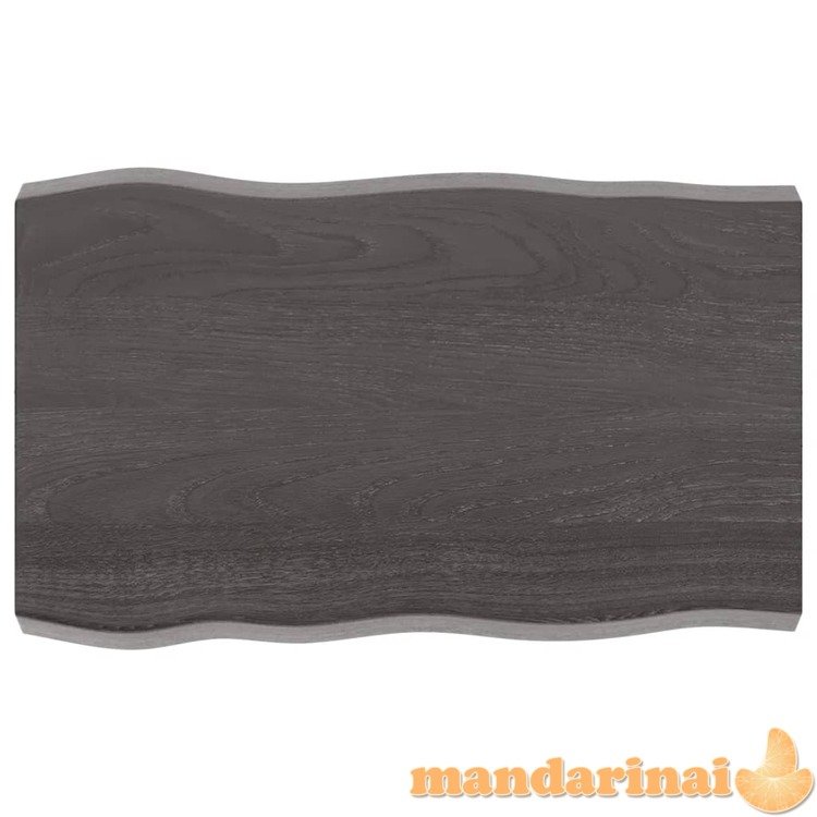 Stalviršis, tamsiai pilkas, 80x50x6 cm, ąžuolo medienos masyvas
