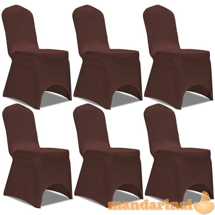 Tamprūs užvalkalai kėdėms, 6 vnt., rudos spalvos