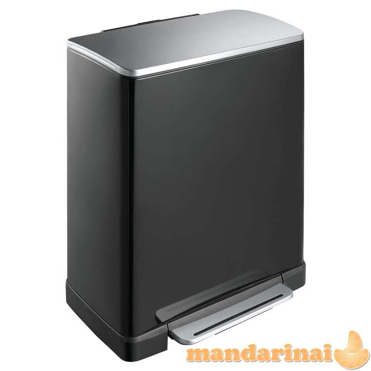 Eko Šiukšliadėžė su pedalu e-cube, matinės juodos spalvos, 28+18l