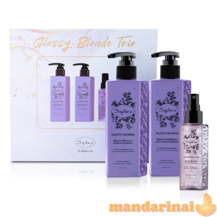Plaukų priežiūros priemonių rinkinys Glossy Blonde Trio, 