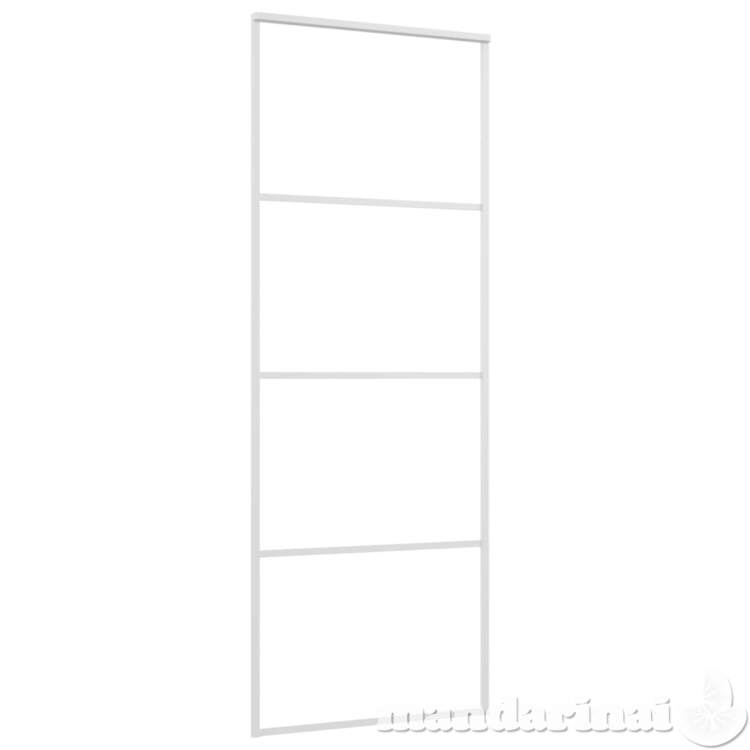 Stumdomos durys, baltos, 76x205cm, esg stiklas ir aliuminis