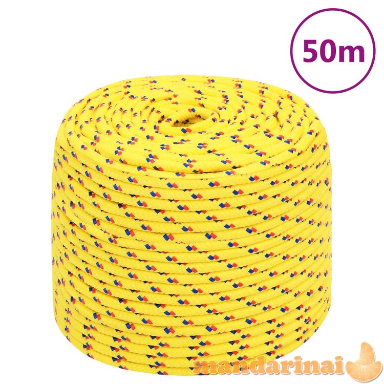 Valties virvė, geltonos spalvos, 8mm, 50m, polipropilenas