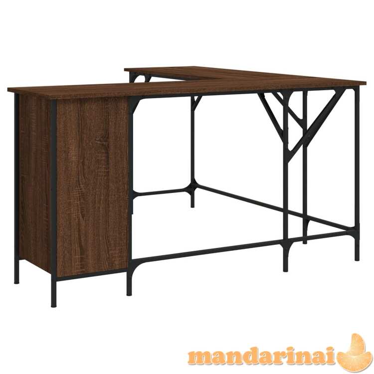 Rašomasis stalas, rudas ąžuolo, 141x141x75cm, apdirbta mediena