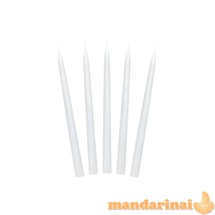 Taper candle, matt, white, 24cm (1 pkt / 10 pc.)
