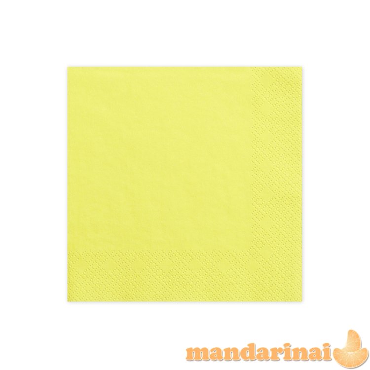 Napkins, 3 layers, yellow, 33x33cm (1 pkt / 20 pc.)