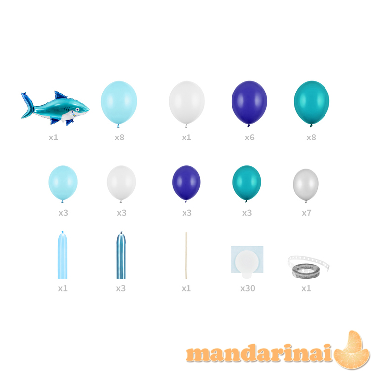 Balionų girlianda &bdquo;Ryklys&quot  - mėlyna 2