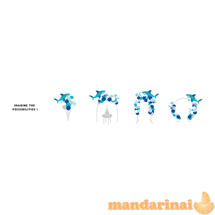 Balionų girlianda &bdquo;Ryklys&quot  - mėlyna 3