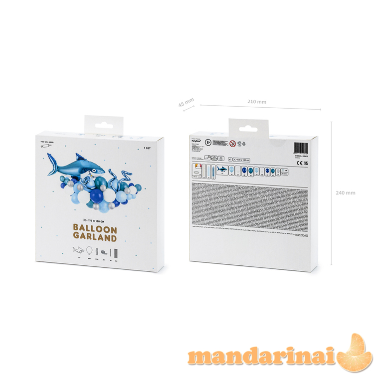 Balionų girlianda &bdquo;Ryklys&quot  - mėlyna 1