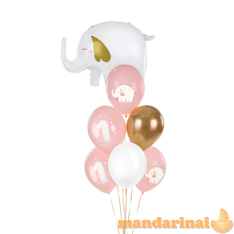 Balloons 30 cm, One year, Baby pink (1 pkt / 6 pc.) 3