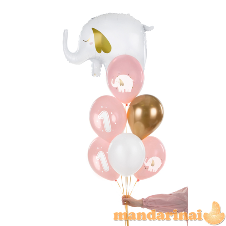 Balloons 30 cm, One year, Baby pink (1 pkt / 6 pc.) 1
