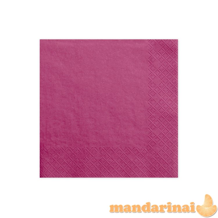 Napkins, 3 layers, dark pink, 33x33cm (1 pkt / 20 pc.)