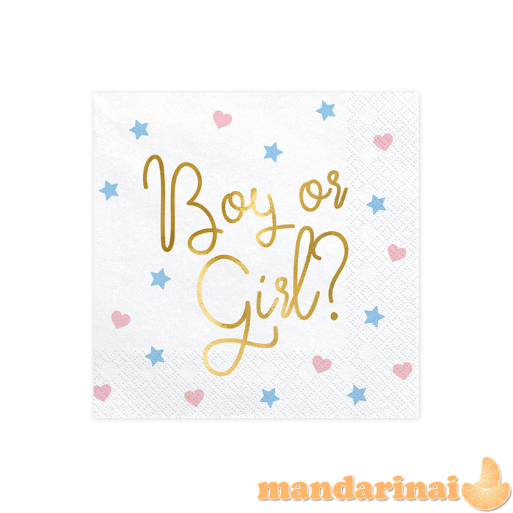 Napkins - Boy or Girl, 33x33 cm. (1 pkt / 20 pc.)