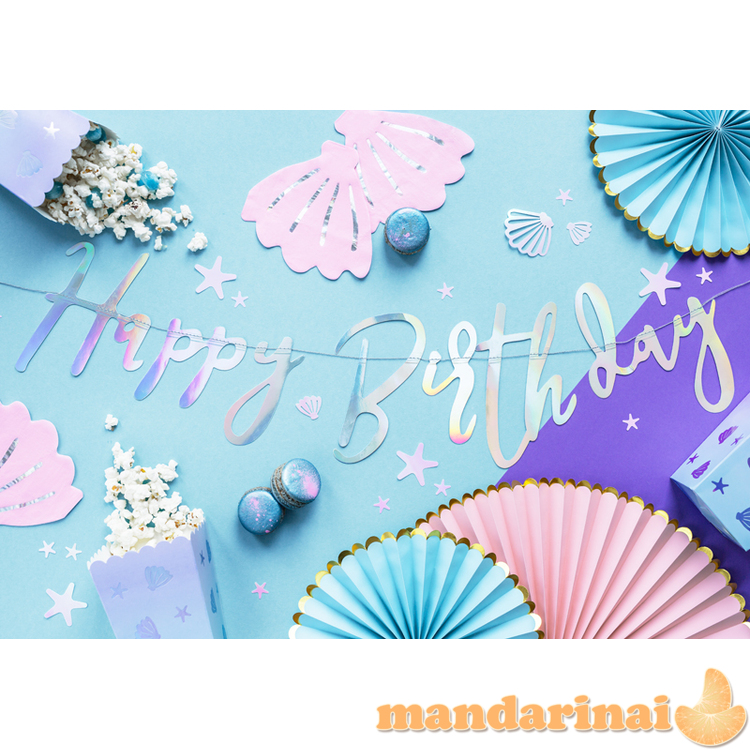 Banner Happy Birthday, iridescent, 16.5x62cm 1
