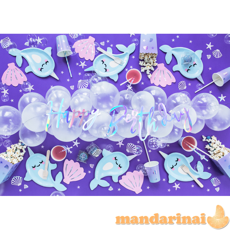 Banner Happy Birthday, iridescent, 16.5x62cm 3