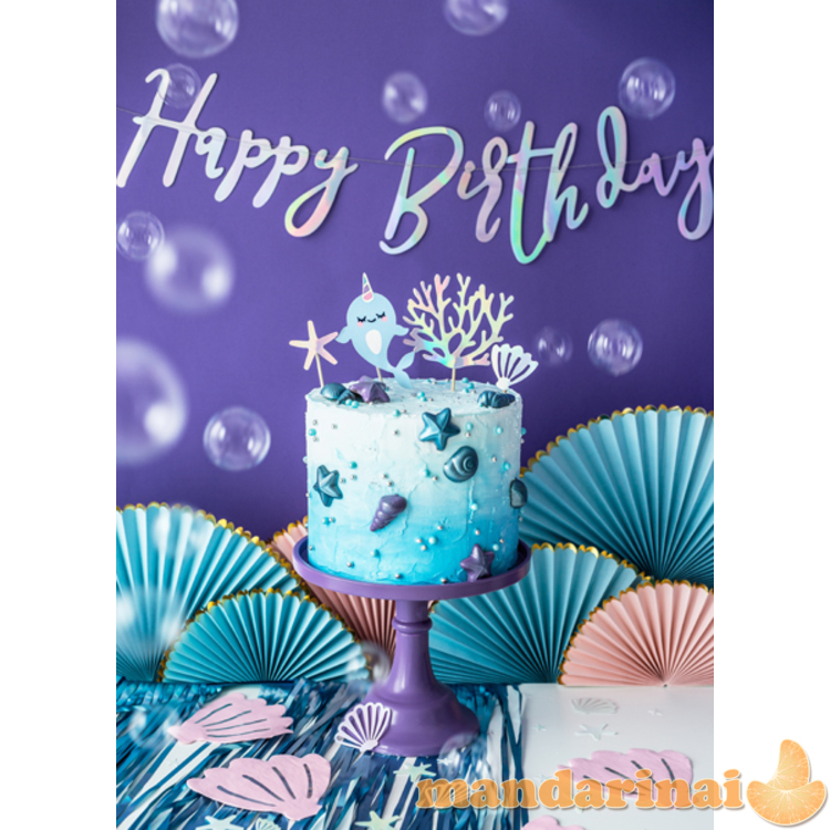 Banner Happy Birthday, iridescent, 16.5x62cm 5