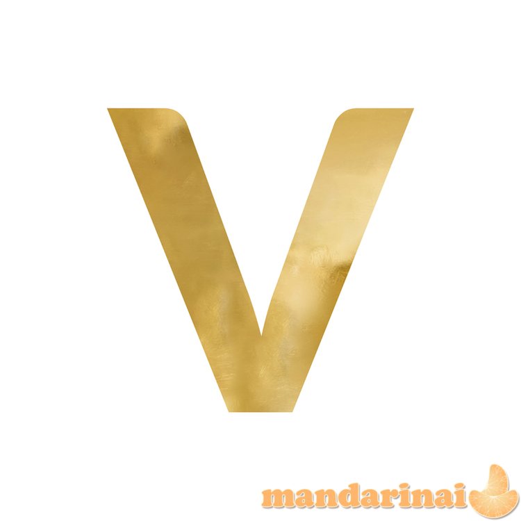 Mirror letter   V  , gold,  61x60 cm