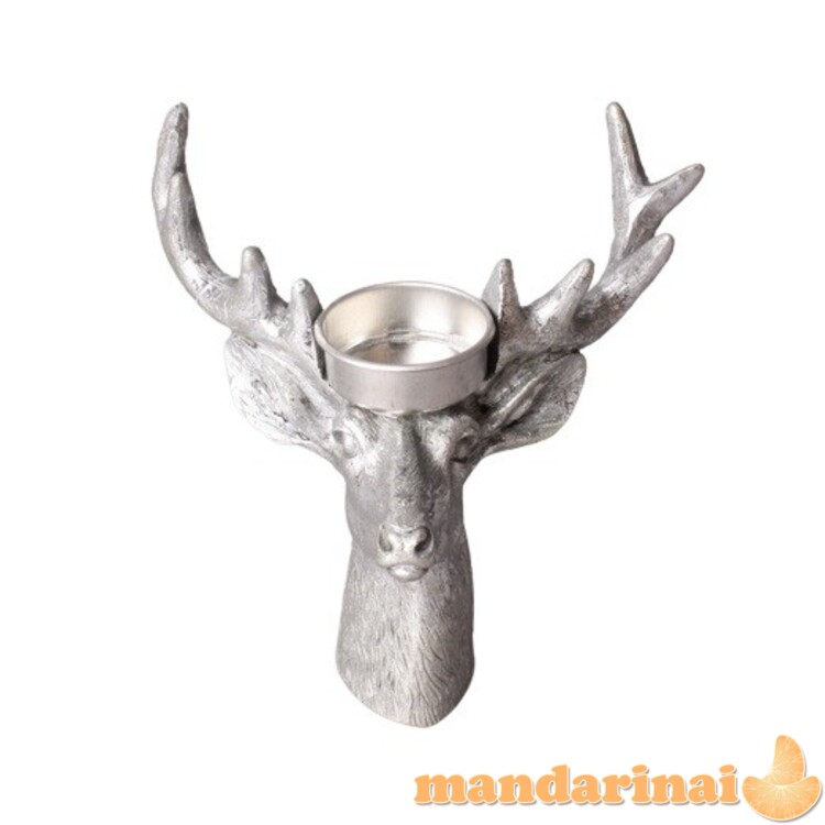 SANTA LILA Figūra žvakidės laikiklis h14x14x7cm sidabrinė. 1