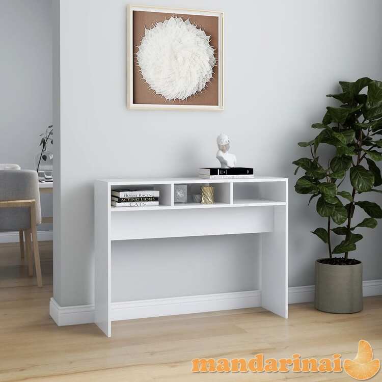 Konsolinis staliukas, baltos spalvos, 105x30x80cm, mdp