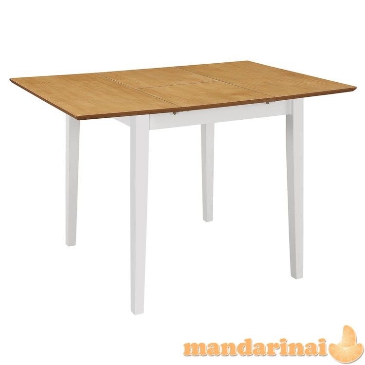 Išskleidž. valg. stalas, baltas, (80x120)x80x74 cm, mdf