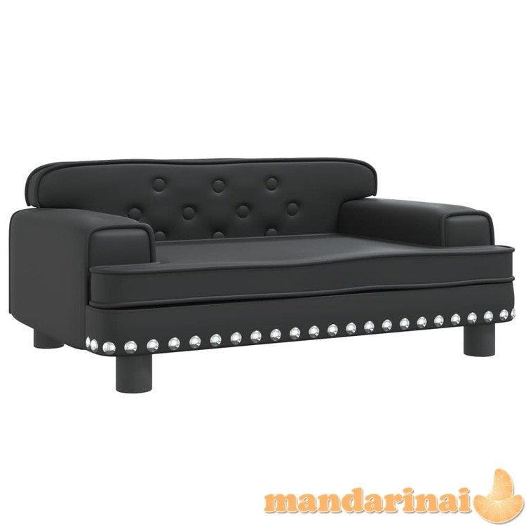 Vaikiška sofa, juodos spalvos, 70x45x30cm, dirbtinė oda