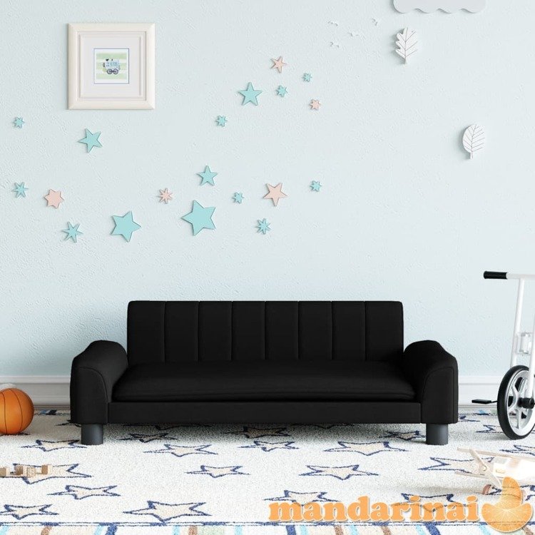 Vaikiška sofa, juodos spalvos, 90x53x30cm, audinys