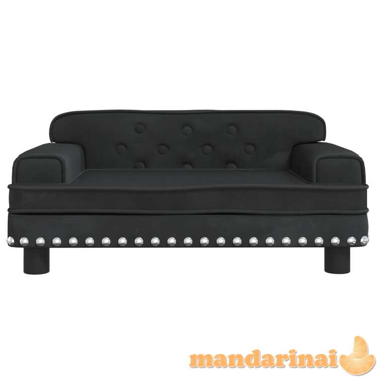 Vaikiška sofa, juodos spalvos, 70x45x30cm, aksomas