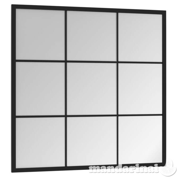 Sieninis veidrodis, juodos spalvos, 60x60cm, metalas
