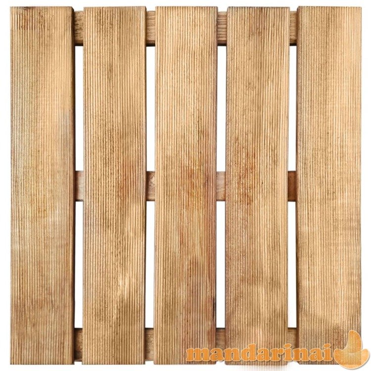 Grindų plytelės, 18vnt., rudos spalvos, 50x50cm, mediena