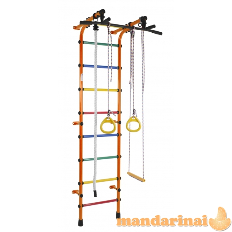 Sporto kompleksas (gimnastikos sienelė) HAPPY KID oranžinė-vaivorykštė, 230x52,5cm