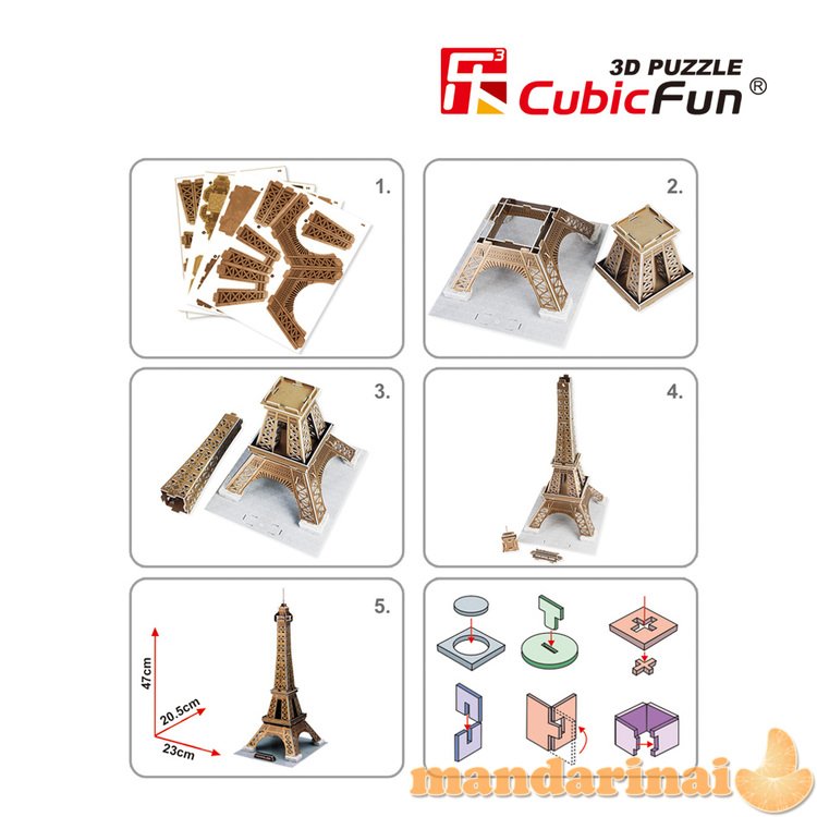 CUBICFUN 3D dėlionė „Eifelio bokštas“