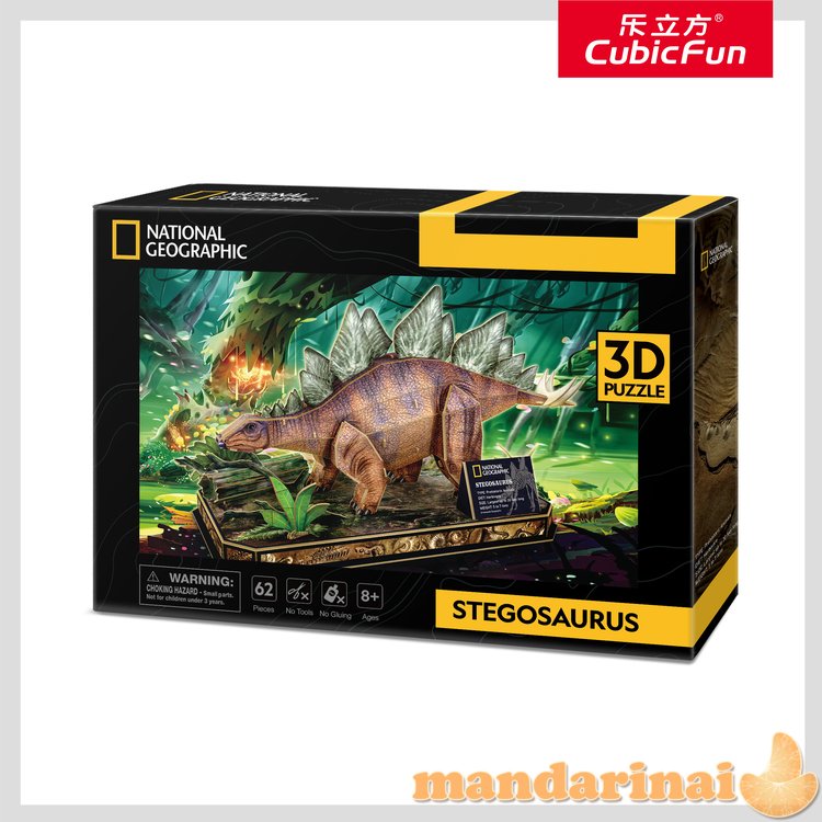 CUBIC FUN National Geographic 3D dėlionė „Stegozauras“
