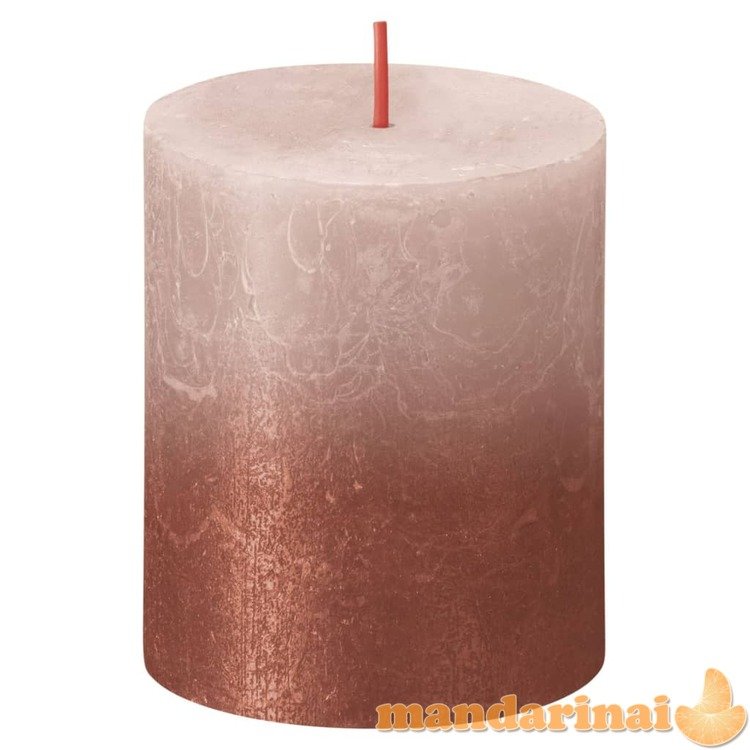 Bolsius Žvakės sunset, 4vnt., blankios rožinės/gintaro, 80x68mm