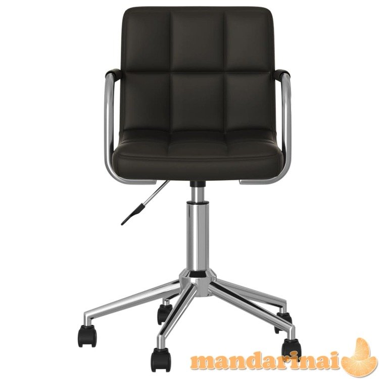 Pasukama valgomojo kėdė, juodos spalvos, dirbtinė oda (334812)