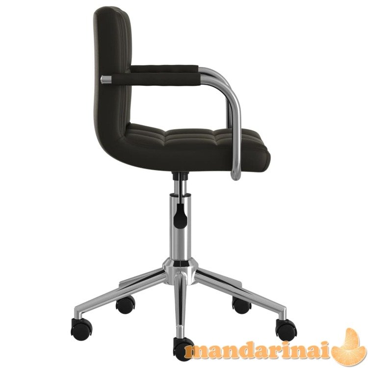 Pasukama valgomojo kėdė, juodos spalvos, dirbtinė oda (334812)